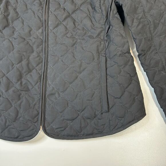 Eddie Bauer Jacket Womens Medium Down Dimmond Quilted Puffer Black Full Zip - Picture 4 of 7